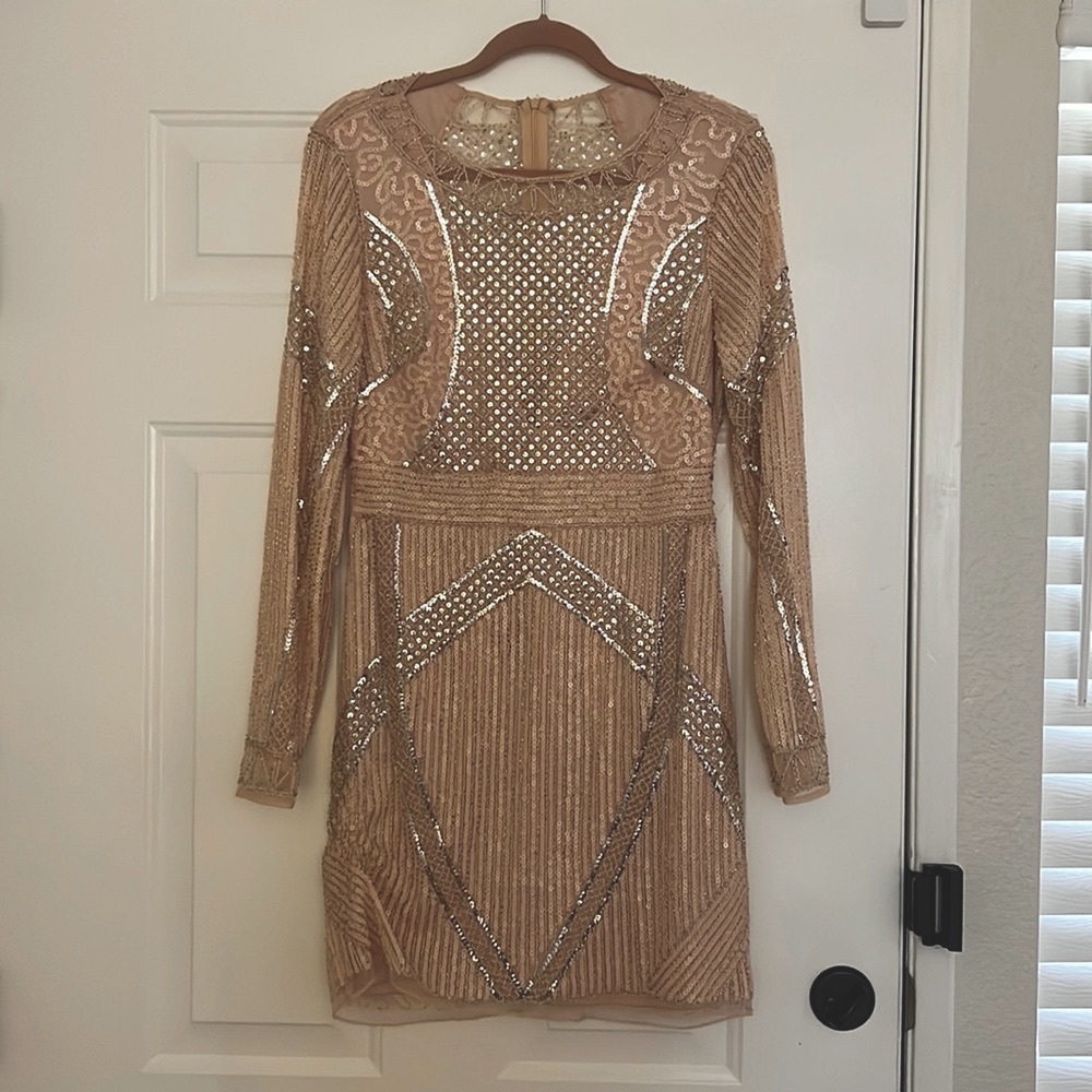 Long Sleeve Sequin Dress